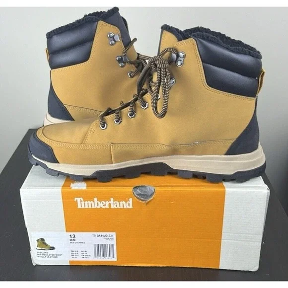 Timberland Mens Sz.13 Treeline WP Insulated Boot 0A44UD Wheat Leather‎ Boot - Picture 3 of 9